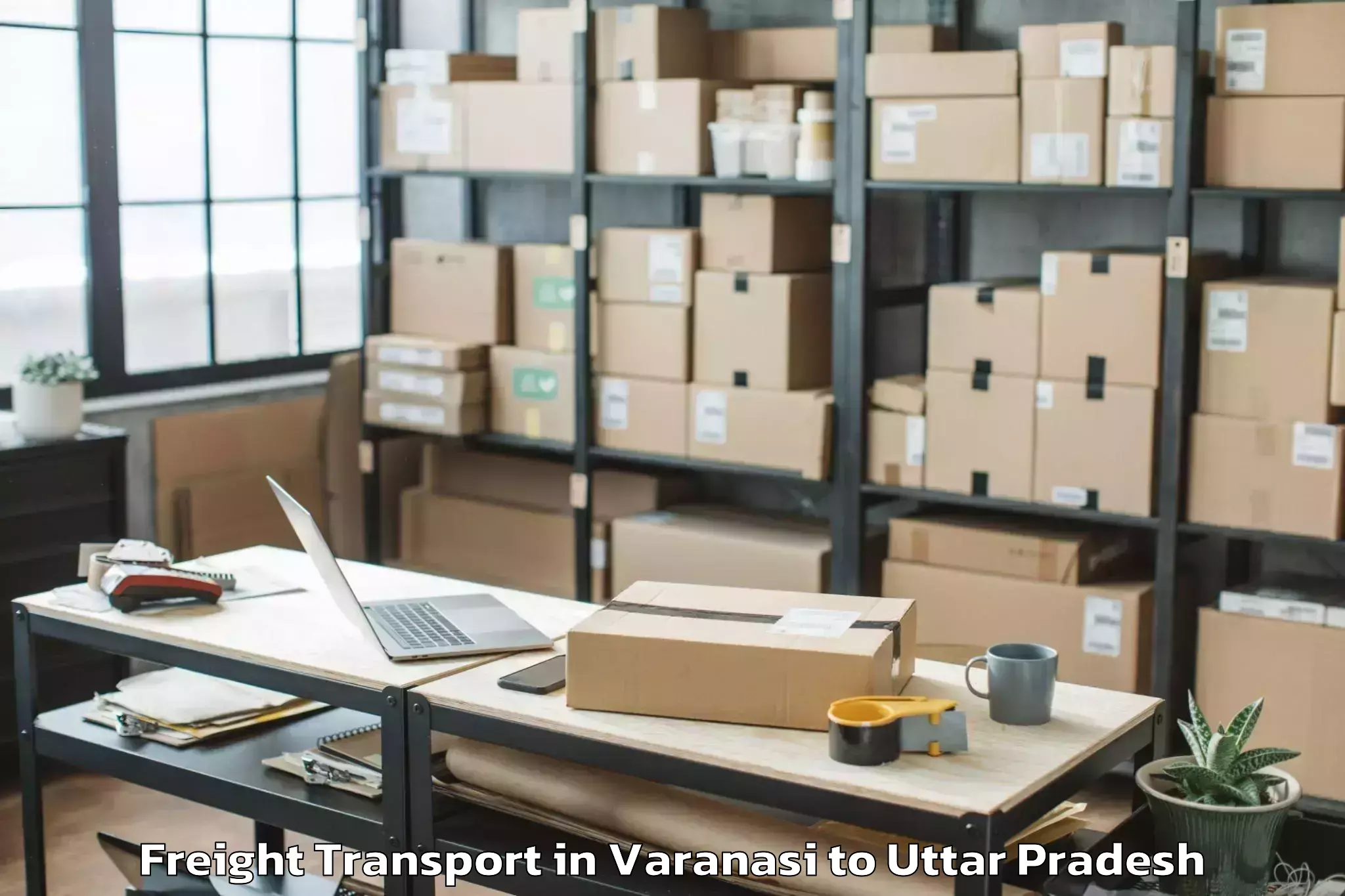 Trusted Varanasi to Bharthana Freight Transport